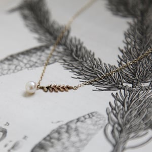 Image of *SALE* fern leaf and pearl necklace (in silver or 9ct gold) 