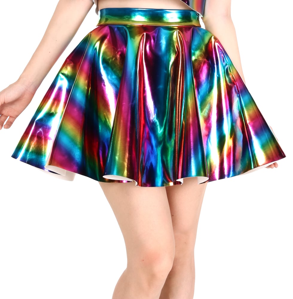 Made To Order - Rainbow Hologram Circle Skirt | Glitters For Dinner
