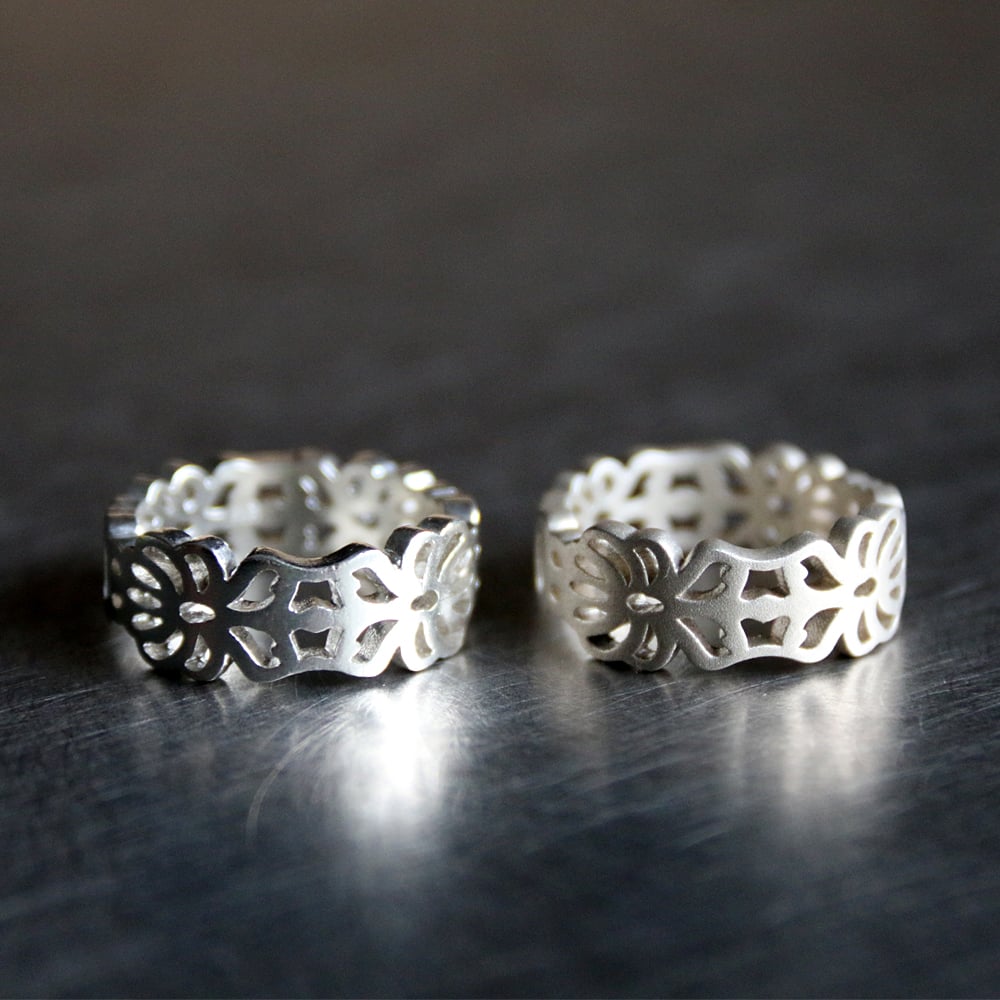 Image of 3D printed ring FLORAL 
