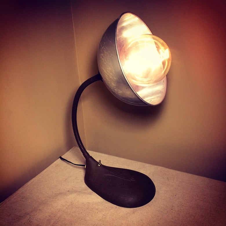 Image of Knapp Monarch Gooseneck Upcycled Space Heater Accent Lamp