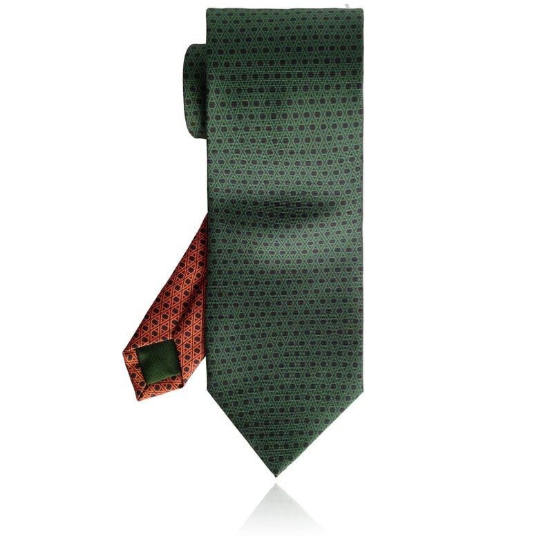Image of Monogram Tie: Green | Orange