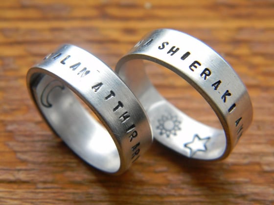 Image of dothraki pair of  aluminum rings Yer jalan atthirari anni &  Shekh ma shieraki anni 