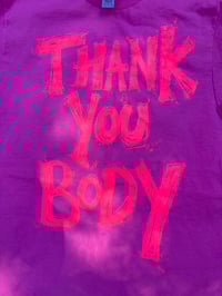 Image 2 of Gentle Pink T Shirt with Fluro Orange Peachy Text (small)