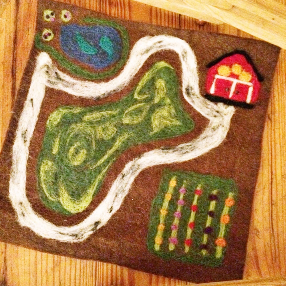 Image of Felted farm play mat