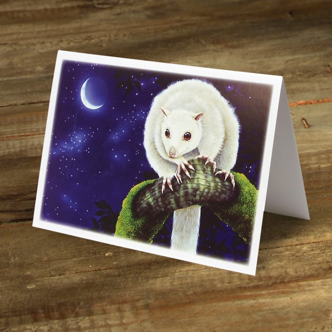 Image of White Lemuroid Possum - Gift Card - Blank inside suitable for any occasion