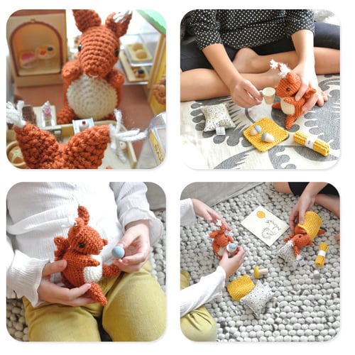 Image of Doudou écureuil avec les accessoires