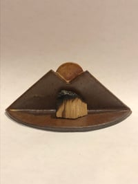 Image 1 of Lip Mountain Moonrise glazed dark clay