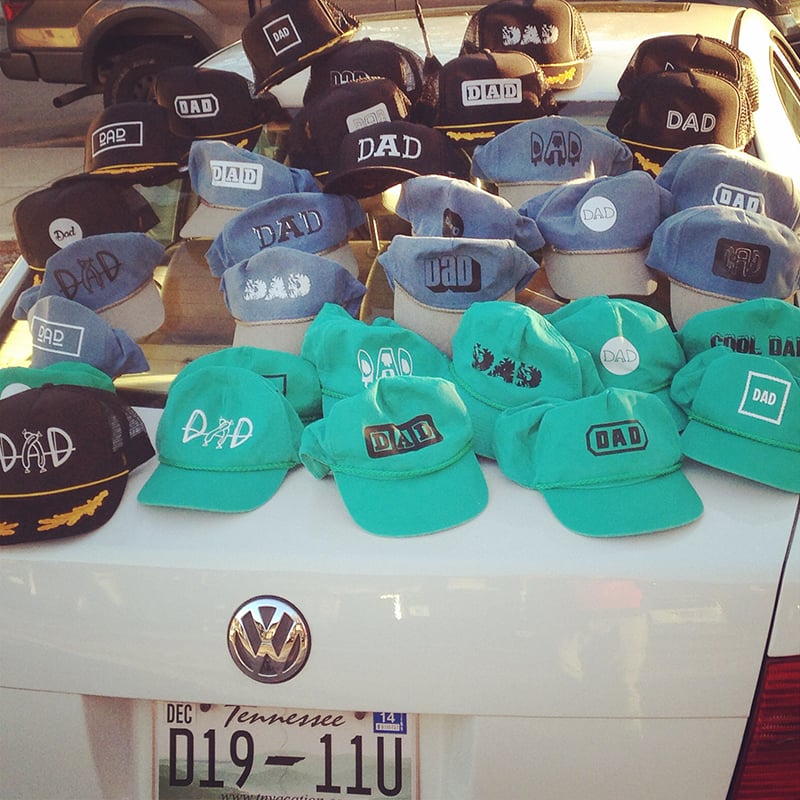 teal dad hat