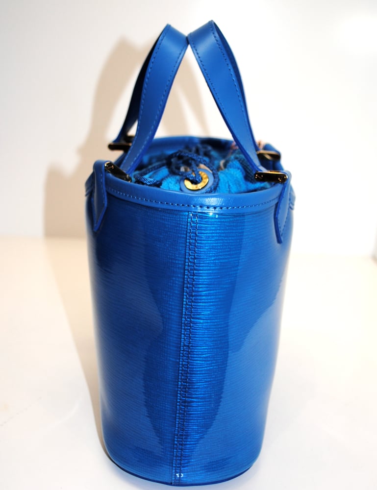 louis vuitton blue leather handbag