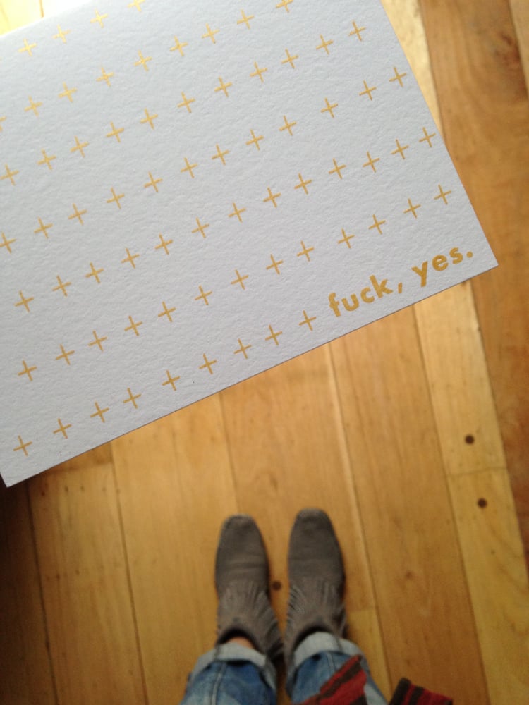 Image of fuck yes. | greeting card.
