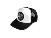 Image of "Monogram" Trucker Hat, Black/White (P1B-T0521)