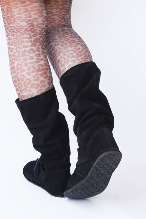 Image of Slouchy Boots in Black suede 