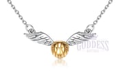 Image of Harry Potter Golden Snitch .925 silver necklace pendant costume Cosplay