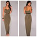 Image of Draped Halter Dress with Gold Belt