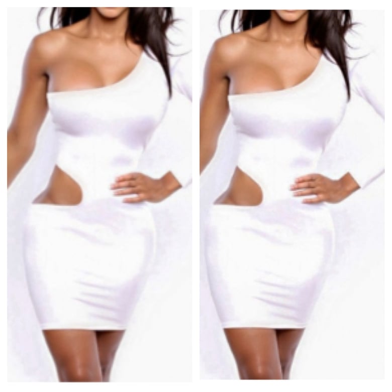 Image of One Sleeved Cut Out Bodycon Dress