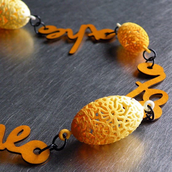 Image of 3D printed and lasered necklace GEORGE SAND 