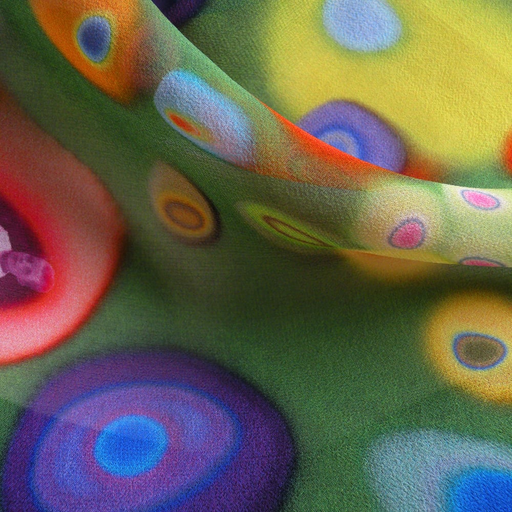 Image of Digitally printed silk scarf Gene 