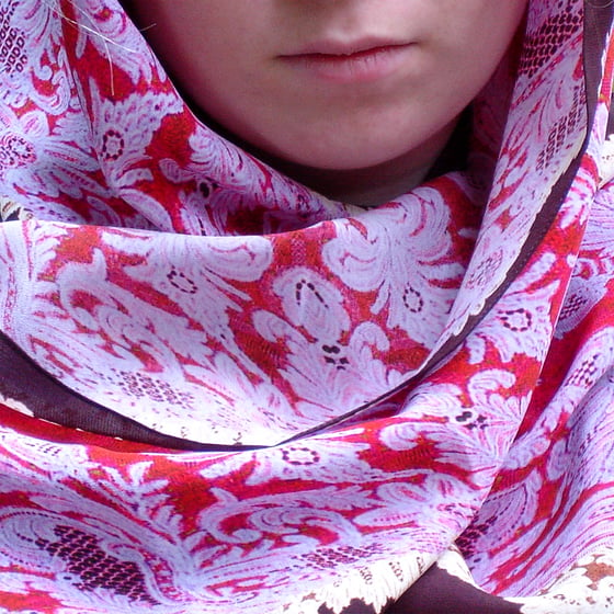 Image of Digitally printed silk scarf Pearls 