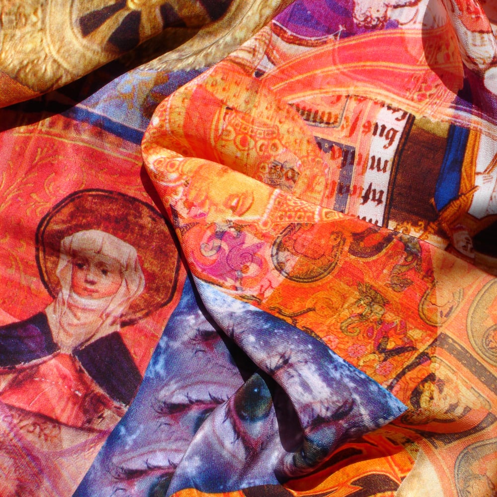 Image of Digitally printed silk scarf Religare 