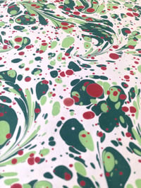 Image 5 of Marbled Paper #80 'Red Berries' 