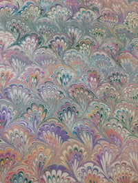 Image 5 of Marbled Paper #42 'Pastel Peacock' design
