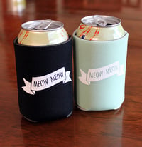 Image 2 of I Wish You Were A Cat- screen-printed can cooler-mint