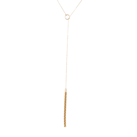 Image of Reversible Long Wiggly Textured Bar Lariat – (Style # N000229)