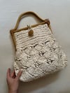 70s raffia and bamboo handbag