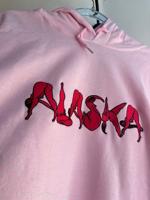 Image of Alaska Embroidered Heavy Blend Hoodie // Pink