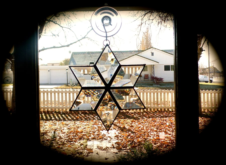 Image of Beveled Snowflake-Christmas stained glass