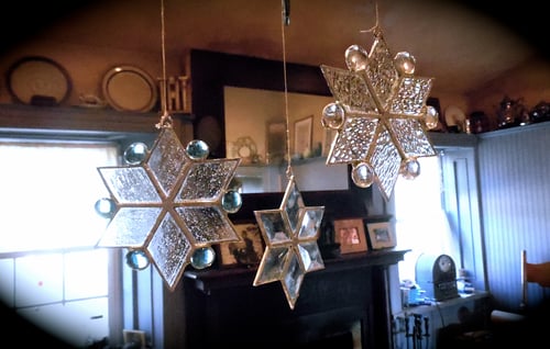 Image of Beveled Snowflake-Christmas stained glass