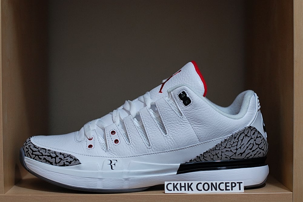 Image of Nike Zoom Vapor AJ3 - RF x Jordan - White Cement