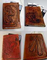 Image 1 of Custom Hand Tooled Leather Minimalist Front Pocket Wallet, Business Card, Credit Card, ID Holder