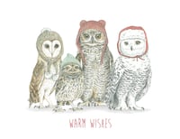 Image 5 of Winter Owls Single Notecard