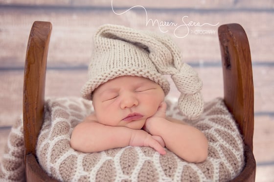 Image of Knotted Knit Hat *Grey/Cream/Coffee*