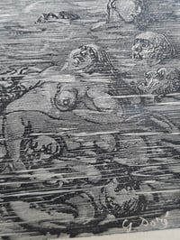 Image 8 of LARGE STATEMENT PIECE "1800's Dante Inferno Gustave Dore" page with preserved spider web - C
