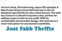 Image 3 of New 1X Susan Gravers essential tank top #720*8
