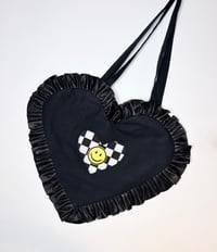 Image 1 of Checkmate Smile Heart Tote – 90s Crush Edition 🖤