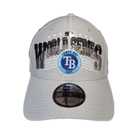 Image 2 of New Era 39thirty Tampa Bay Rays Hat Cap World Series Osfm Gray