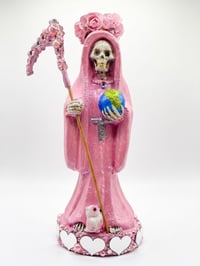 Image 1 of Pink Santa Muerte: Love’s Reflection