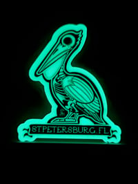 Image 3 of Glow in the dark St.Pete Pelican 2.5” vinyl sticker