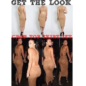 Image of CROP TOP PENCIL SKIRT SET | KIM KARDASHIAN LOOK | $50.99 | FREE SHIPPING