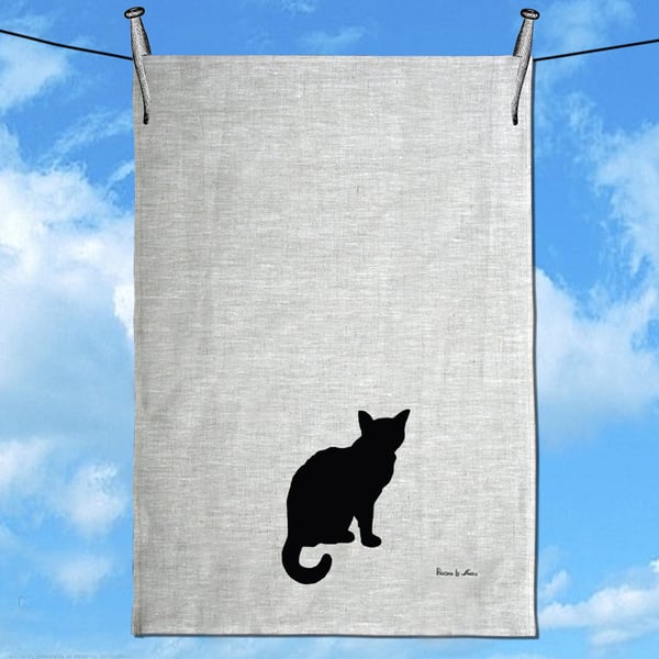 Image of Little Cat Linen Tea Towel