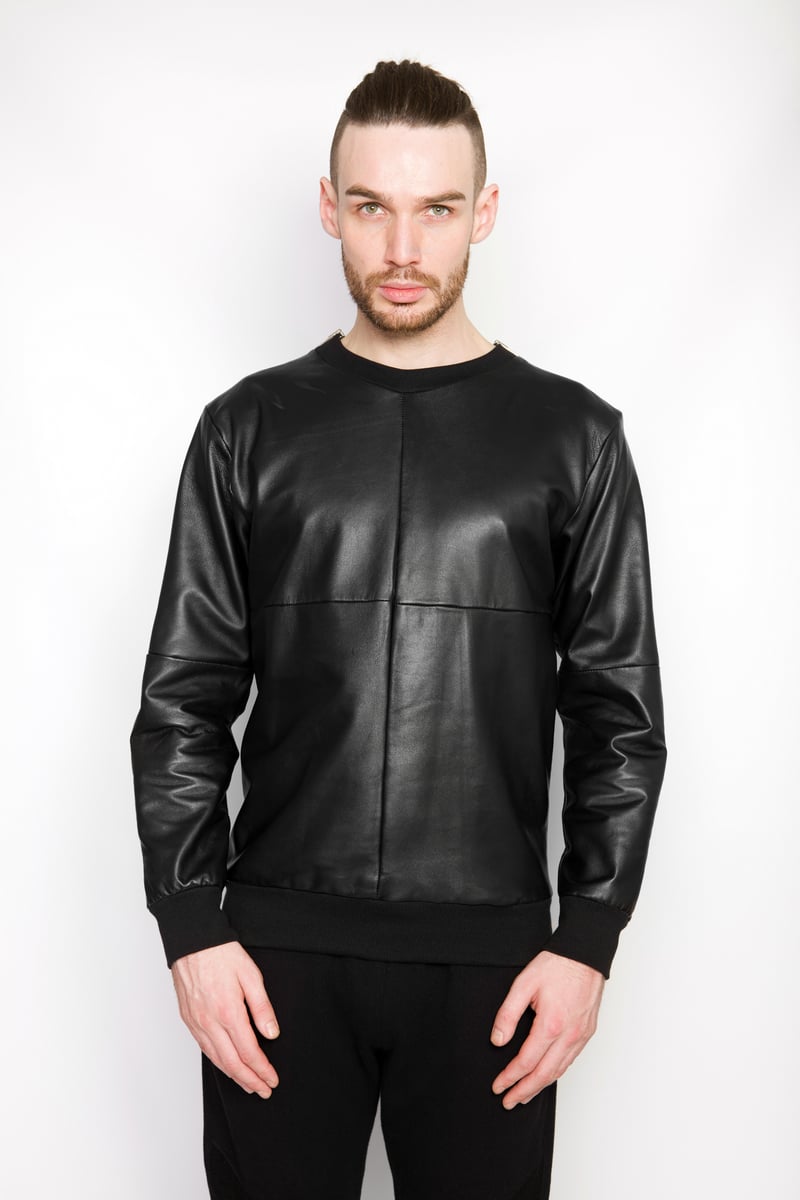 Ⅲ B Napa Leather Sweater | ARSALAN