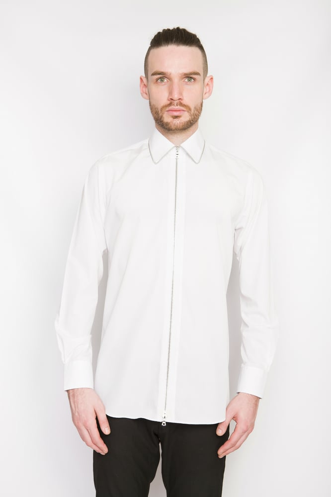 Image of Ⅲ Silver/White Zip Shirt