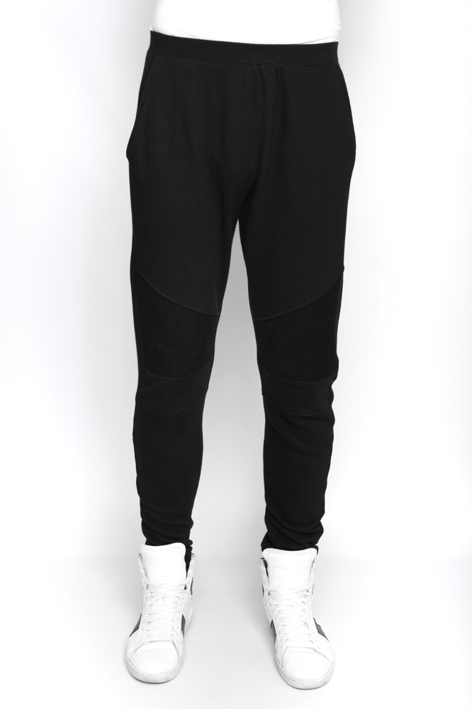 Image of Ⅲ Black Panelled Sweatpants - M