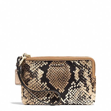 Image of Coach Madison Python Printed L-Zip Wristlet