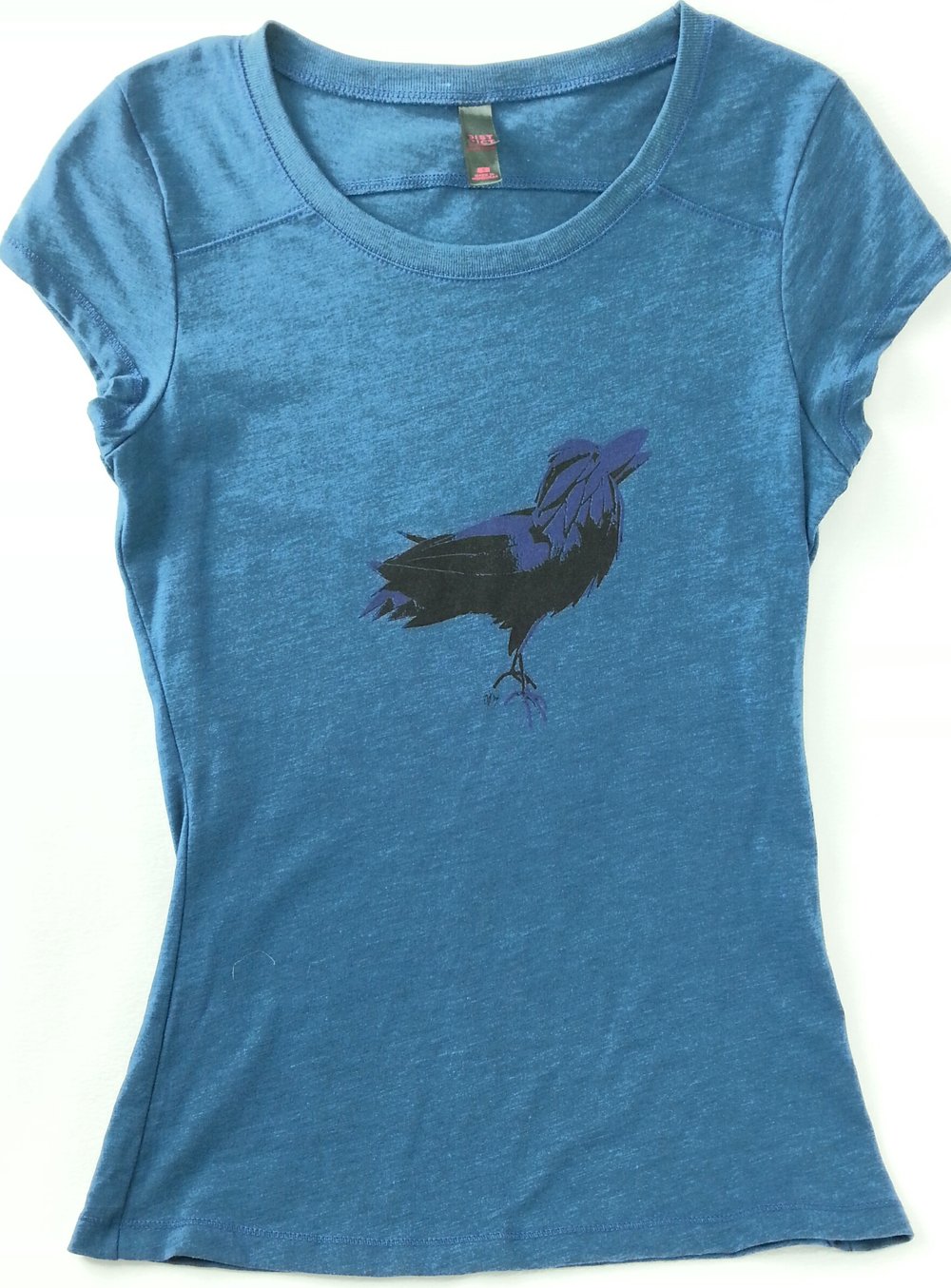 Image of Purple raven on deep teal AgiliTEE