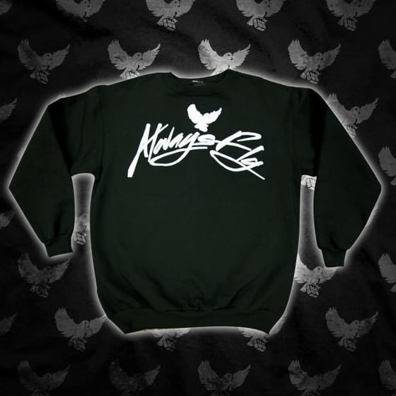 Image of Black/White Always Fly Script Crewneck