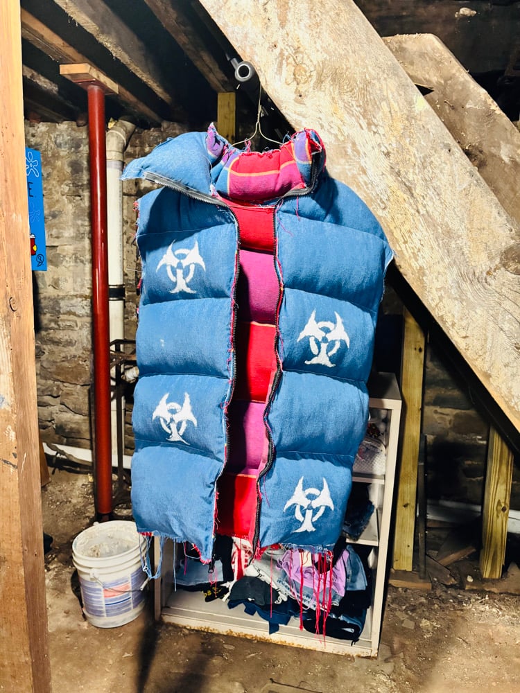 Image of PUFFER DENIM OVERSIZED VEST